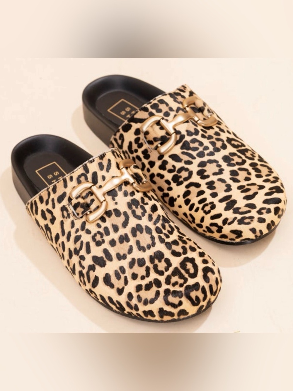 Gorgeous ShuShop Azalea Faux Fur Leopard-Print Slip-On Clogs.    (Retails $132)